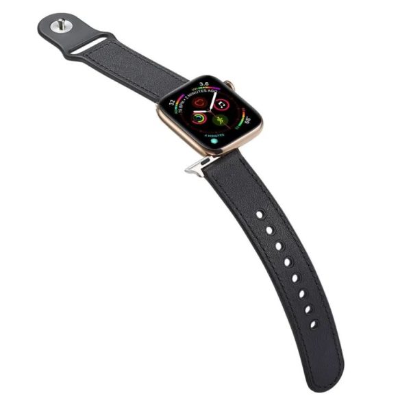 Silver Nail Buckle Apple Watch Leather Band - Image 2